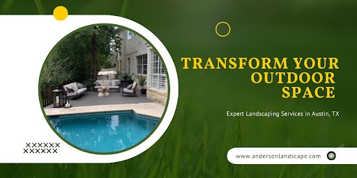 Expert landscaping services in Austin TX creating a beautiful outdoor living space with pergola, patio, and lush landscape design